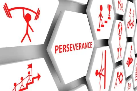 PERSEVERANCE concept cell background 3d illustration Stock Illustration