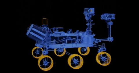 The Perseverance rover Isolated on black Background. Elements of this video Stock Footage 202125452