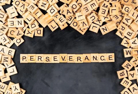 Perseverance Scrabble Tiles 스톡 사진