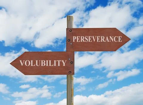Perseverance vs volubility Foto stock