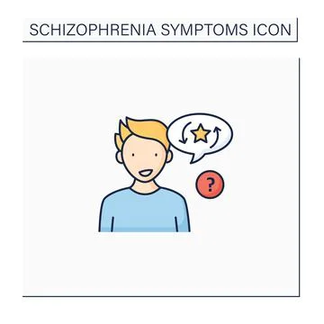 Perseveration color icon Stock Illustration
