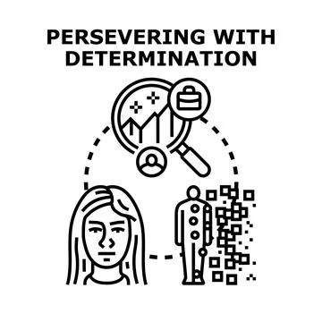 Persevering with determination achieving business goals Stock Illustration