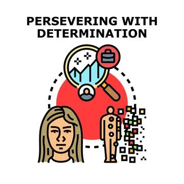 Persevering with determination achieving business goals Stock Illustration
