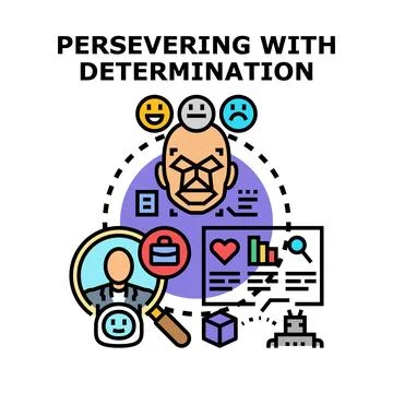 Persevering with determination for career success and growth Stock Illustration