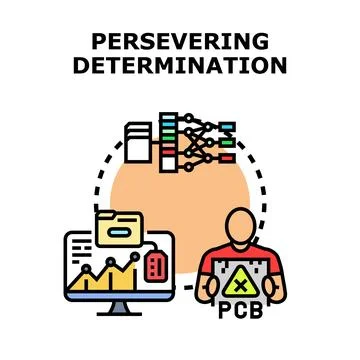 Persevering determination concept of business analysis Stock Illustration