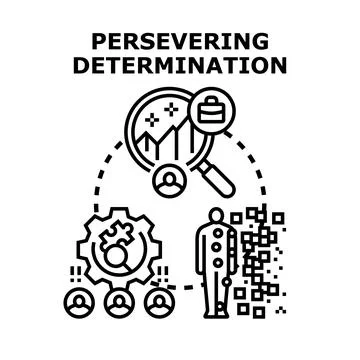 Persevering determination concept for business success Stock Illustration