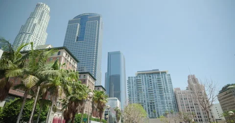 Pershing Square and its surroundings, Downtown Los Angeles, California, US Stockbeeldmateriaal 251253213