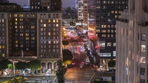 Pershing Square Los Angeles 4k Timelapse Stock Footage 78081167
