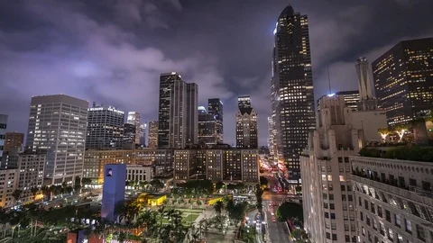 Pershing Square Los Angeles 4k Timelapse Stock Footage 78081168