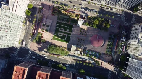 Pershing Square Los Angeles down view Video stock 329935650
