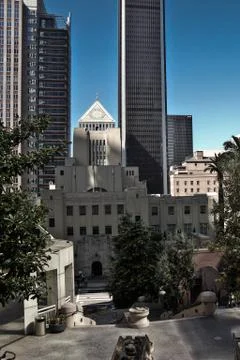 Pershing square Los angeles down town cityscape Stock Photos