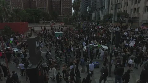 Pershing Square Protest Stock Footage 132166975