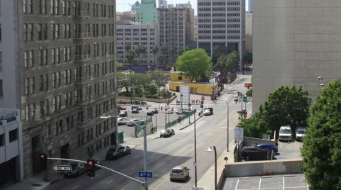 Pershing Square time lapse during the day - Los Angeles Stock Footage 61723372