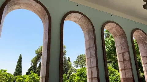 Persian architecture design and landscape garden in Iran Shiraz hall of cypress Stock Footage 338010557