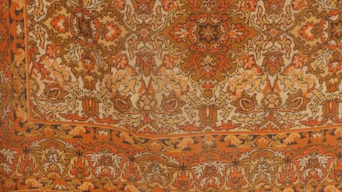 Persian carpet with patterns Stock Footage 128772828