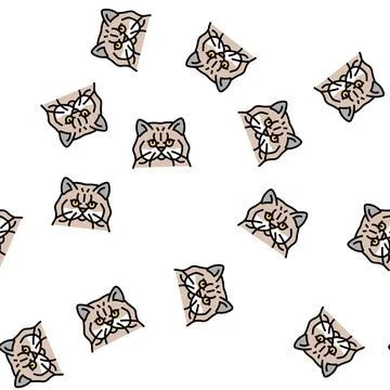 Persian cat cute pet vector seamless pattern Illustrazione stock