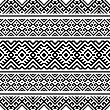 Persian Ethnic Aztec Pattern Illustration Design black white color Stock Illustration