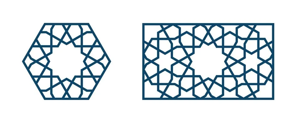 Persian geometric Islamic pattern for laser cut 스톡 일러스트