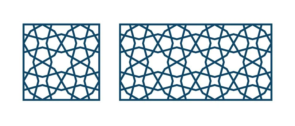 Persian geometric Islamic pattern for laser cut Stock Illustration
