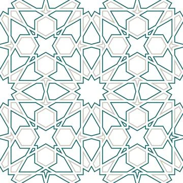 Persian geometric Islamic pattern of Ramadan cards Stock Illustration