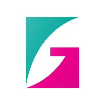 Persian Green and Magenta Rectangular Letter G Icon Illustrazione stock