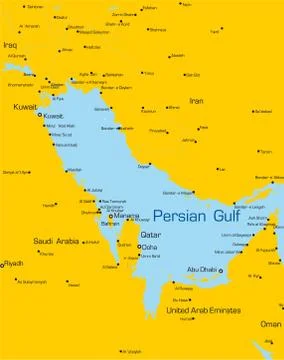 Persian gulf countries Stock Illustration