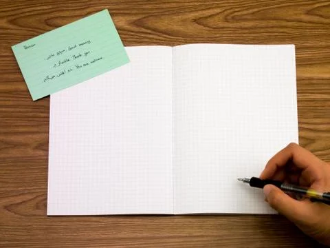 Persian; Learning New Language Writing Words on the Notebook Stock Photos