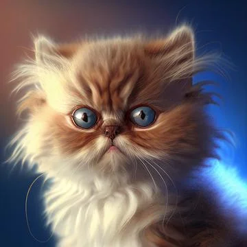 Persian. Portrait of a persian kitten. Cat portrait Stock Illustration