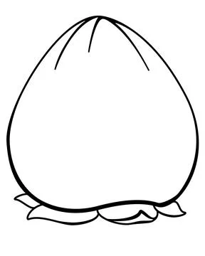 Persimmon, autumn exotic fruit - vector line art picture with plant food Stock Illustration