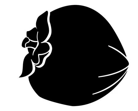 Persimmon, autumn exotic fruit - vector silhouette picture for logo or pictogram Stock Illustration