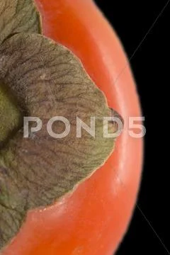 Persimmon on a black background Stock Photos