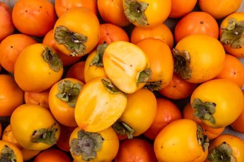 Persimmon fresh fruit Stock Photos
