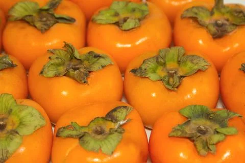 Persimmon fruit background Stock Photos