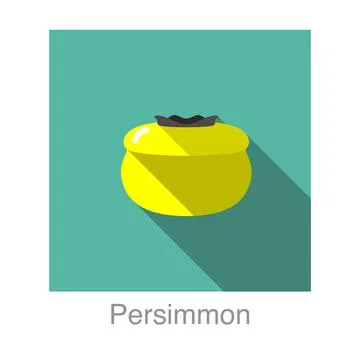 Persimmon fruit flat icon, vector illustration Stock Illustration