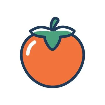 Persimmon fruit icon. Illustrated persimmon fruit icon, ideal for branding,.. Stock Illustration