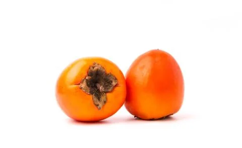 Persimmon fruit isolated on white background. Stock Photos
