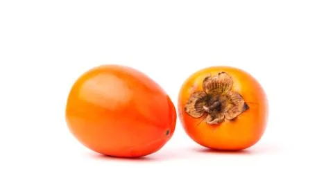 Persimmon fruit isolated on white background. Stock Photos