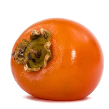 Persimmon fruit, isolated on white background Stock Photos