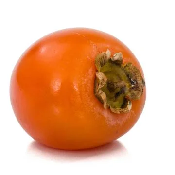 Persimmon fruit, isolated on white background Stock Photos