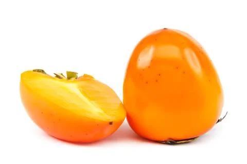 Persimmon fruit isolated on a white background Stock Photos