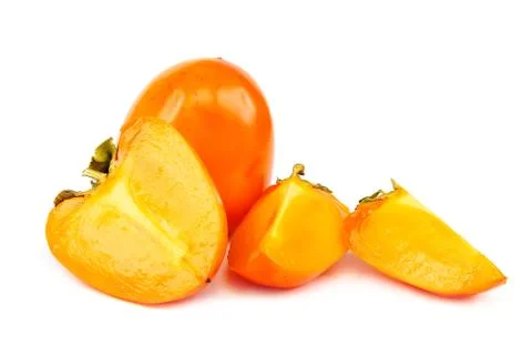 Persimmon fruit isolated on a white background Stock Photos