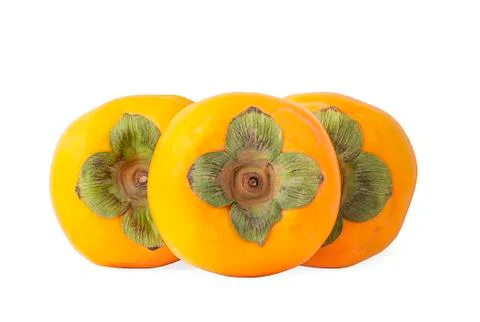 Persimmon fruit an isolated on a white background Stock Photos