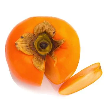 Persimmon fruit isolated on white background Stock Photos