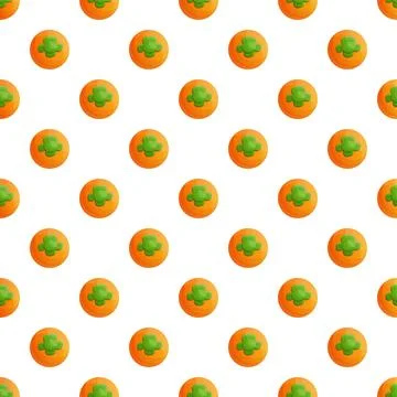 Persimmon fruit seamless pattern illustration background Stock Illustration