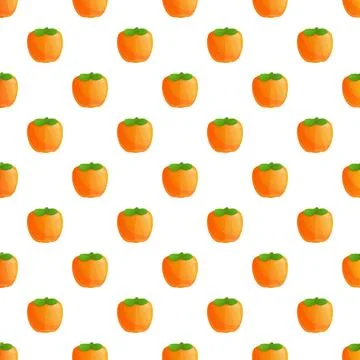 Persimmon fruit seamless pattern repeating background vector 스톡 일러스트