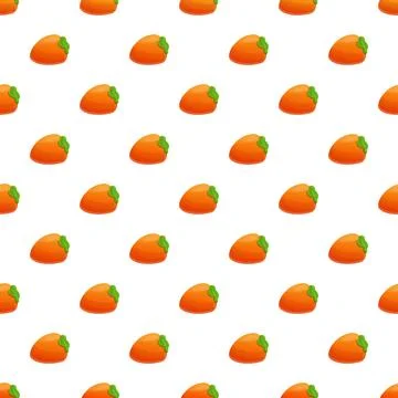 Persimmon fruit seamless pattern on white background Stock Illustration