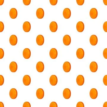 Persimmon fruit slice repeating pattern background design Stock Illustration