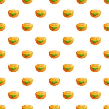 Persimmon fruit slice seamless repeat pattern Stock Illustration