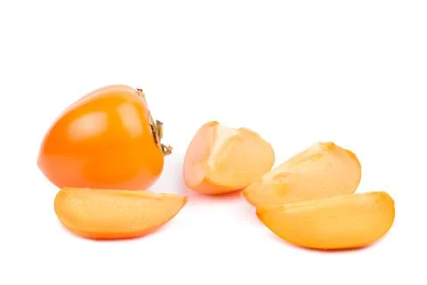 Persimmon fruit on a white background Stock Photos