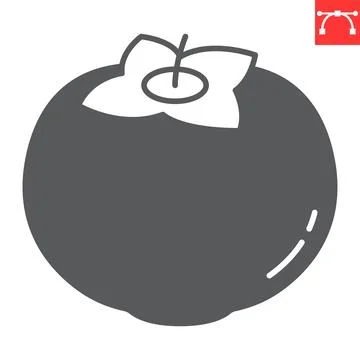 Persimmon glyph icon Stock Illustration
